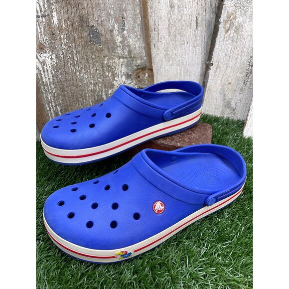 CROCS Kansas Jayhawks Blue Clogs Men's 13 - Picture 1 of 8